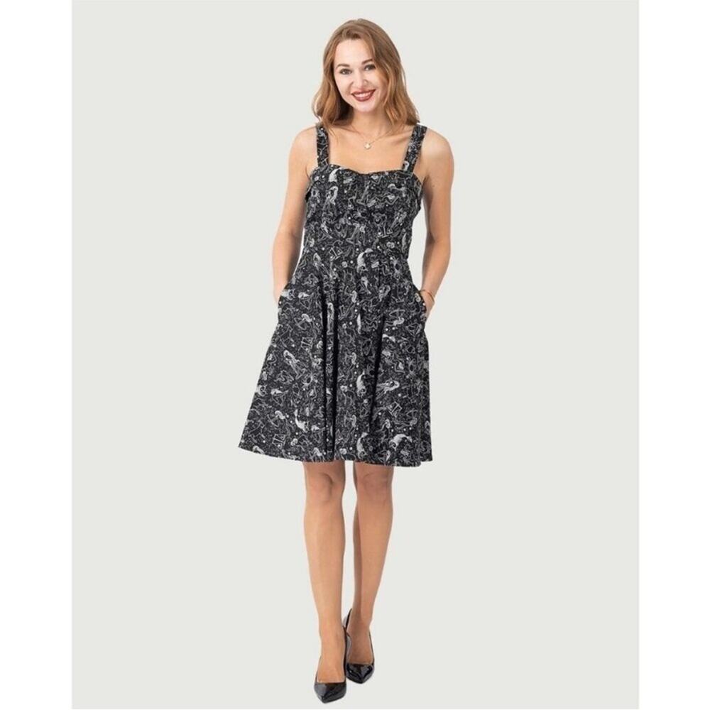 Eva Rose Zodiac Astrology Constellation Rockabilly Pin-Up Swing Dress L